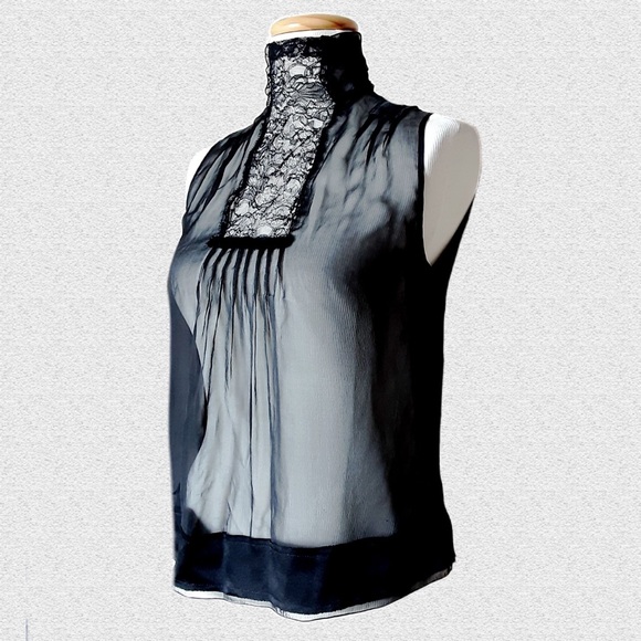 AEFFE Tops - Sz10 ALBERTA FERRETTI  ITALIAN SILK Classic Vintage Pure Italian Silk Black Top